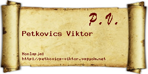 Petkovics Viktor névjegykártya