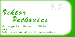 viktor petkovics business card